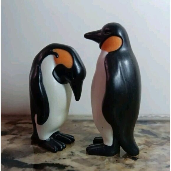 Playmobil Miniature 2 emperor penguin couple - animals Cute! Pair For Life. - Picture 2 of 5